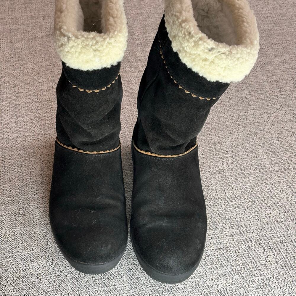 Tecnica Winter Boots Women's Black Suede Furry Top Italian Zippered Side 7 - Picture 4 of 8